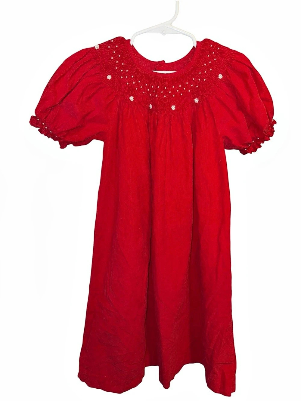 mom & me Red Embellished Smocked Dress Size 4